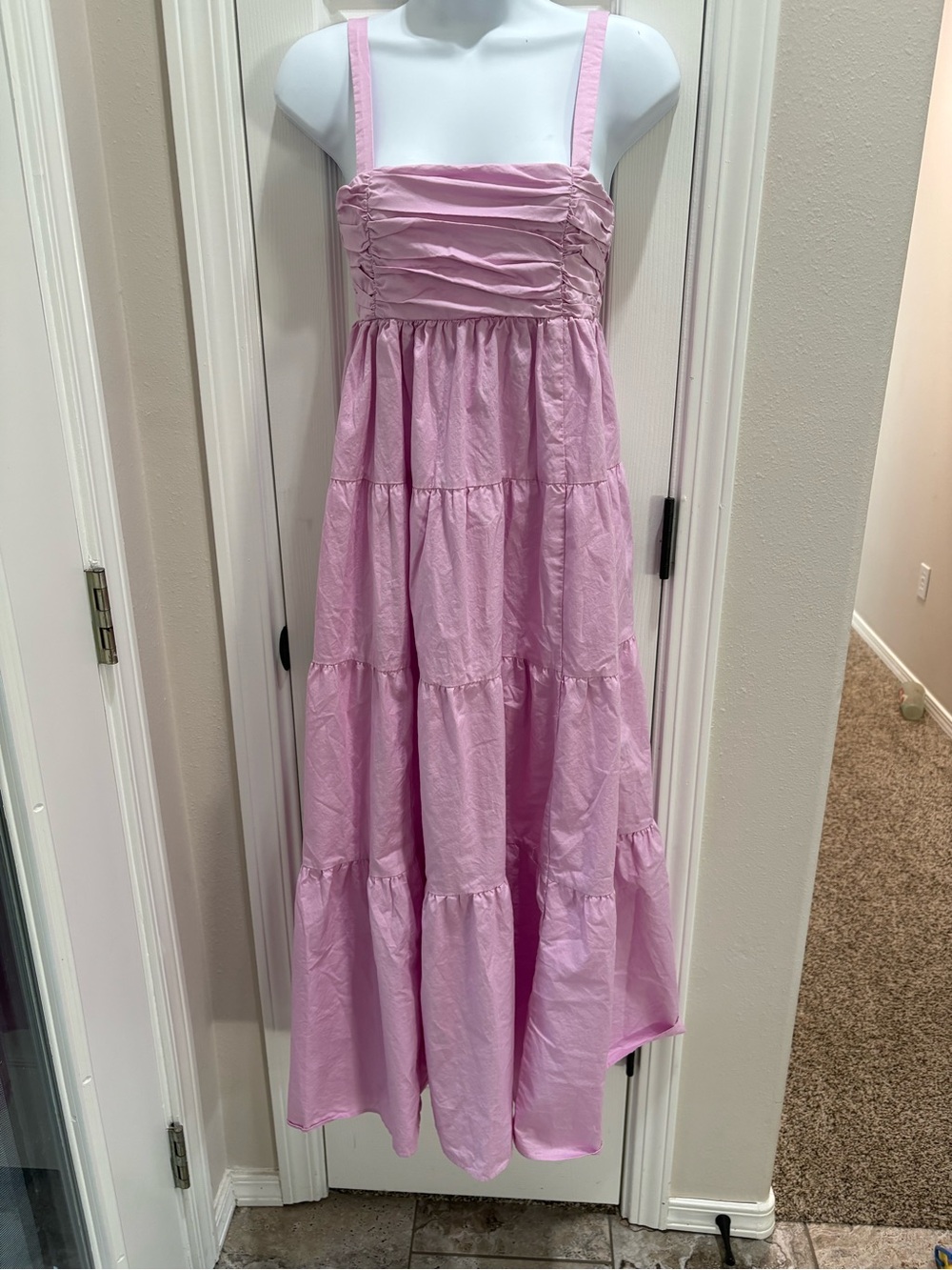 Zara Pale Pink Smocked Dress Top